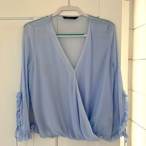 Zara light blue blouse